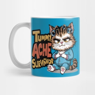 Tummy Ache Survivor Cute Cat Lovers Funny Mug